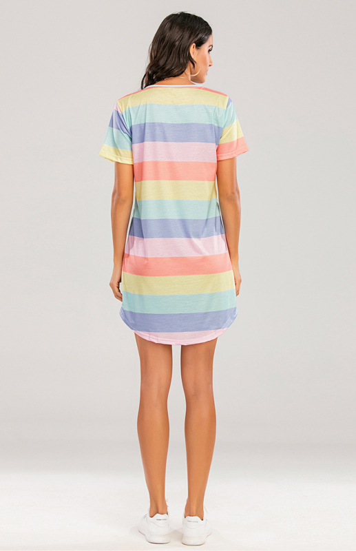 Rainbow Striped Loose Pajama