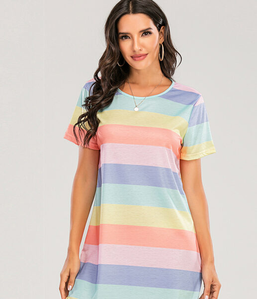 Rainbow Striped Loose Pajama