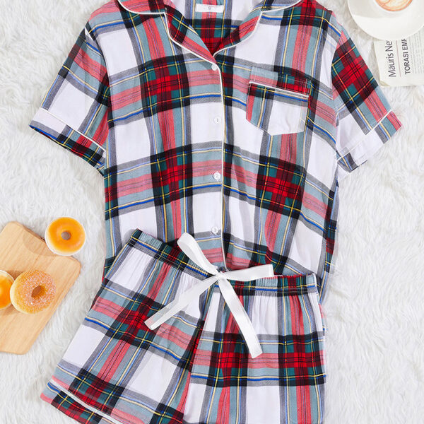 Plaid Knit Pajama Set