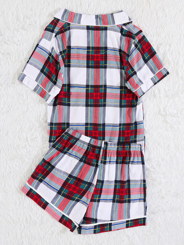 Plaid Knit Pajama Set