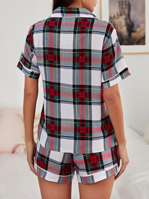 Plaid Knit Pajama Set