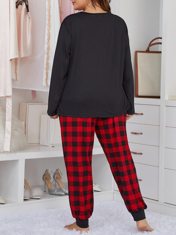 Long Sleeve Plaid Pajama Set