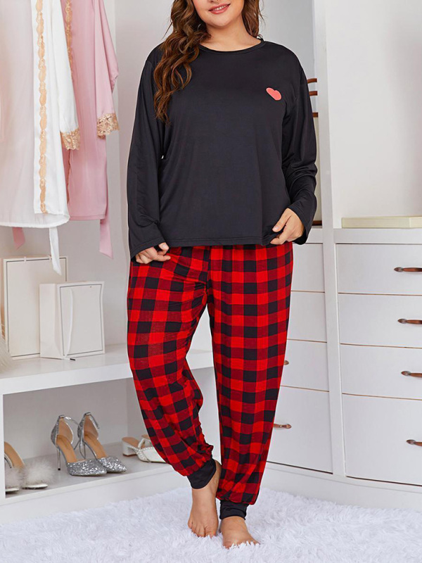 Long Sleeve Plaid Pajama Set