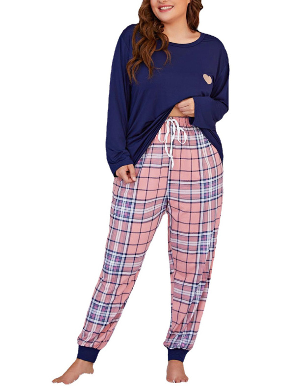 Long Sleeve Plaid Pajama Set