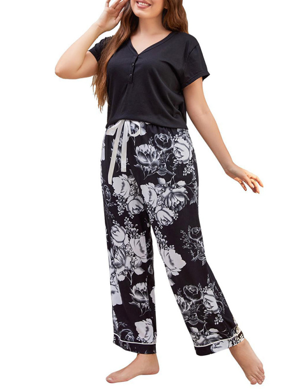 Floral Trousers Pajamas Set