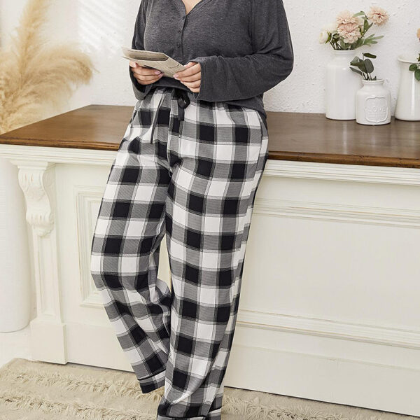Plaid Trousers Pajamas Set