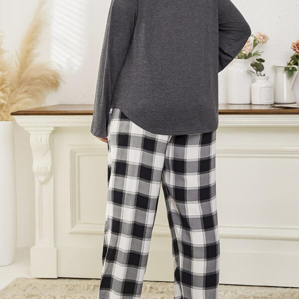 Plaid Trousers Pajamas Set