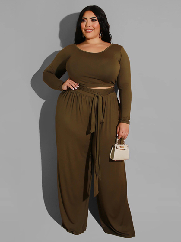 Solid Color Two-Piece Set