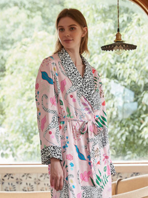 Animal Lace-Up Bathrobe Loungewear