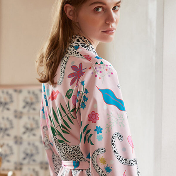 Animal Lace-Up Bathrobe Loungewear