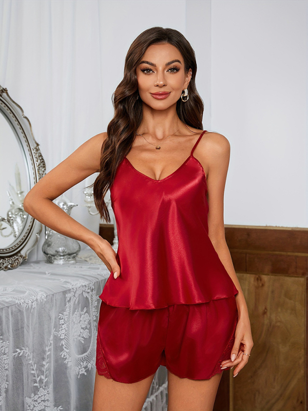 Suspender Lace Pajamas Set